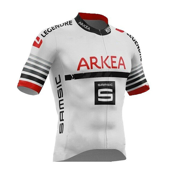 2019 Maillot Arkea Samsic Tirantes Mangas Cortas Blanco Rojo
